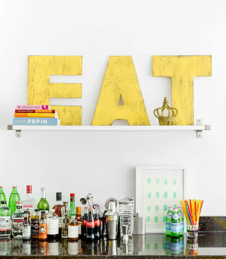 breakfast nook drinks shelf