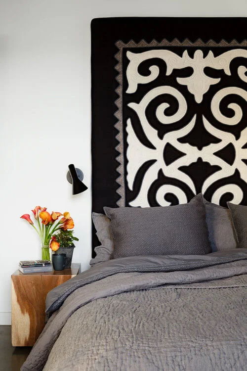 hand-stitched felt headboard
