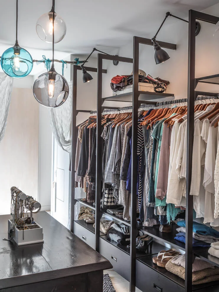 eclectic interior design intersting lamps closet