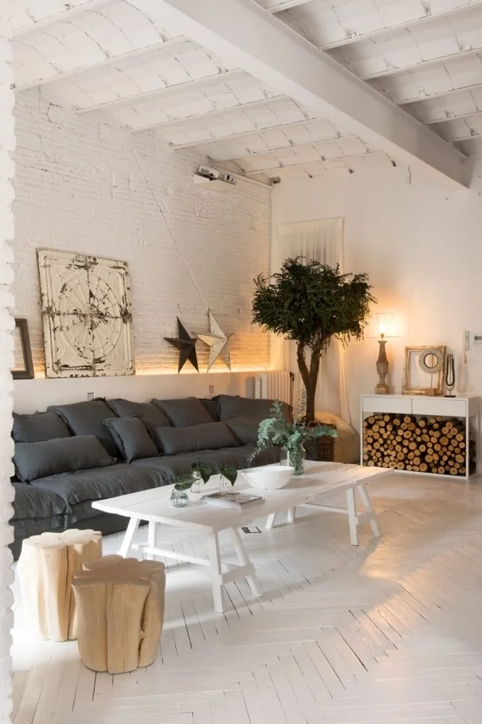 living area wooden stool