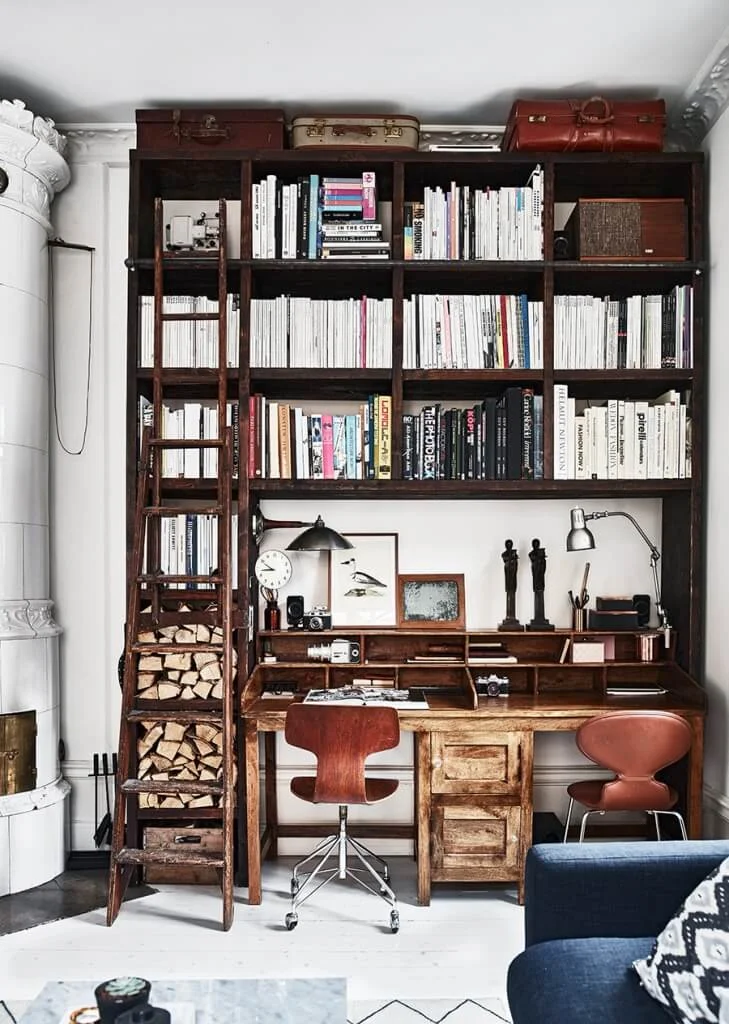 living room bookshelf