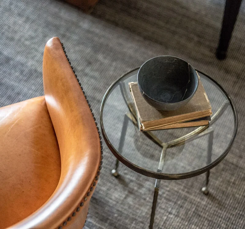 three legged side table