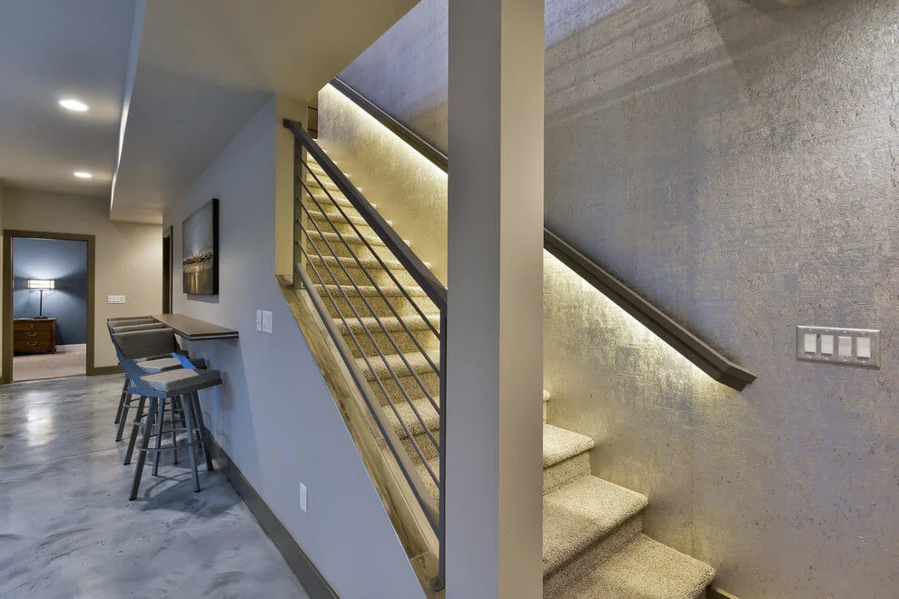 LED Rope Light Strip Under Railing