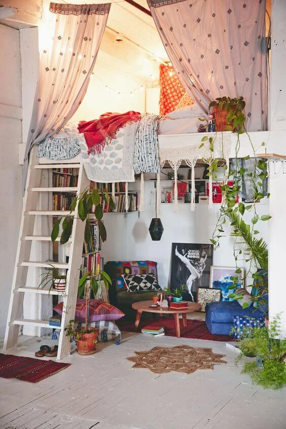 alcove bed with storage below