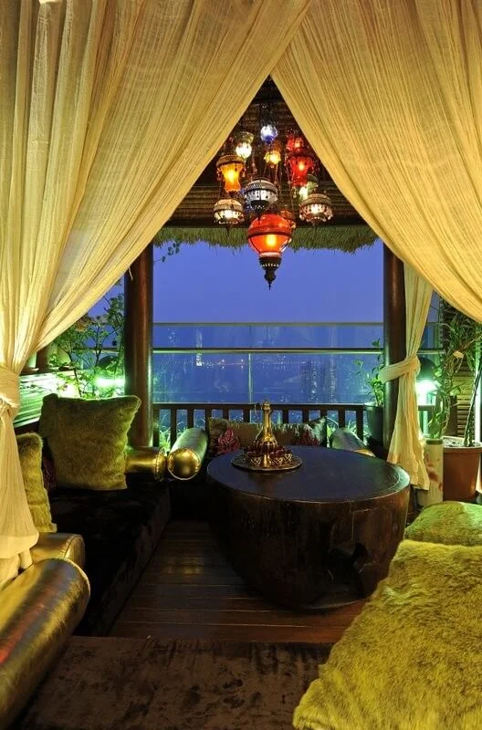colorful lanterns and canopy