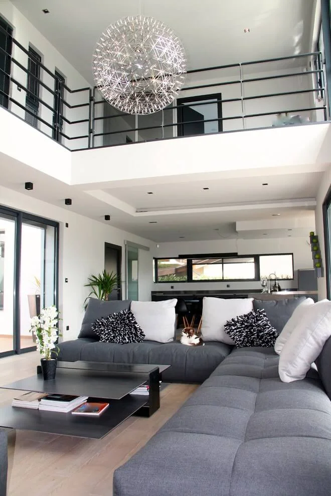 contemporary sofa crystal ball chandelier