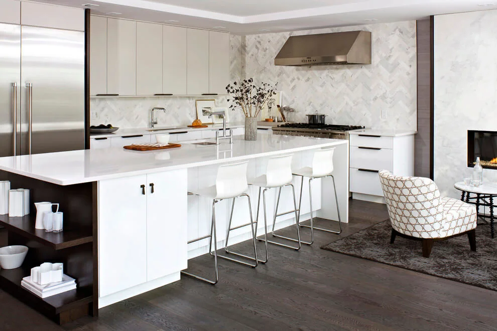 kitchen island with storage and shelving
