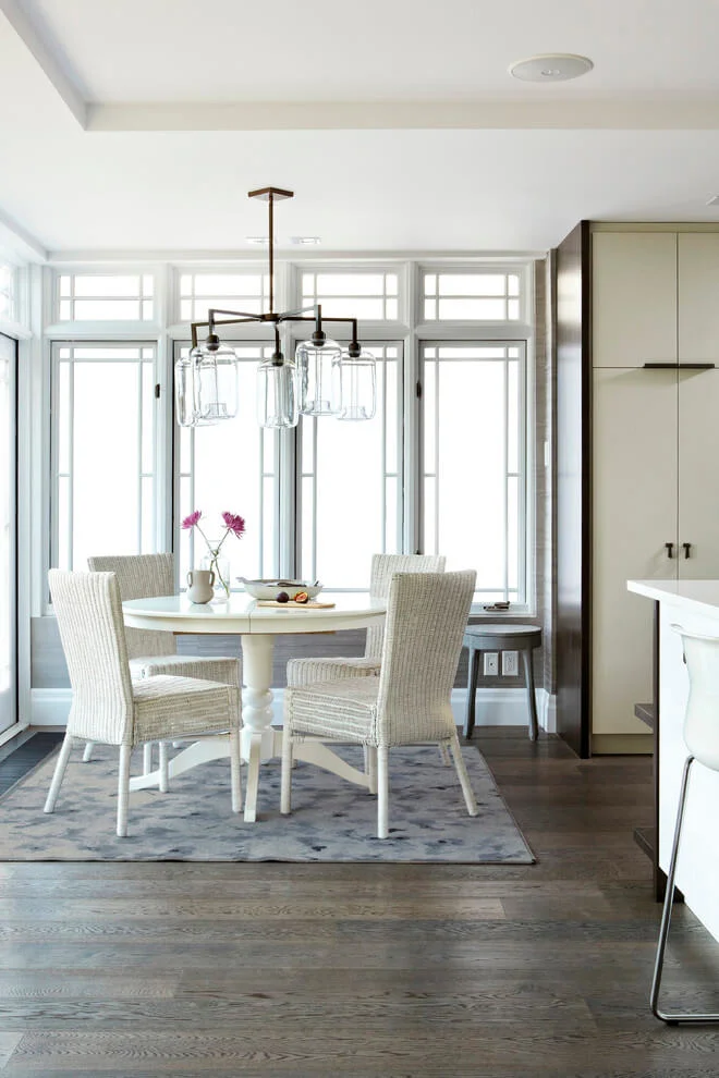 large windows breakfast nook