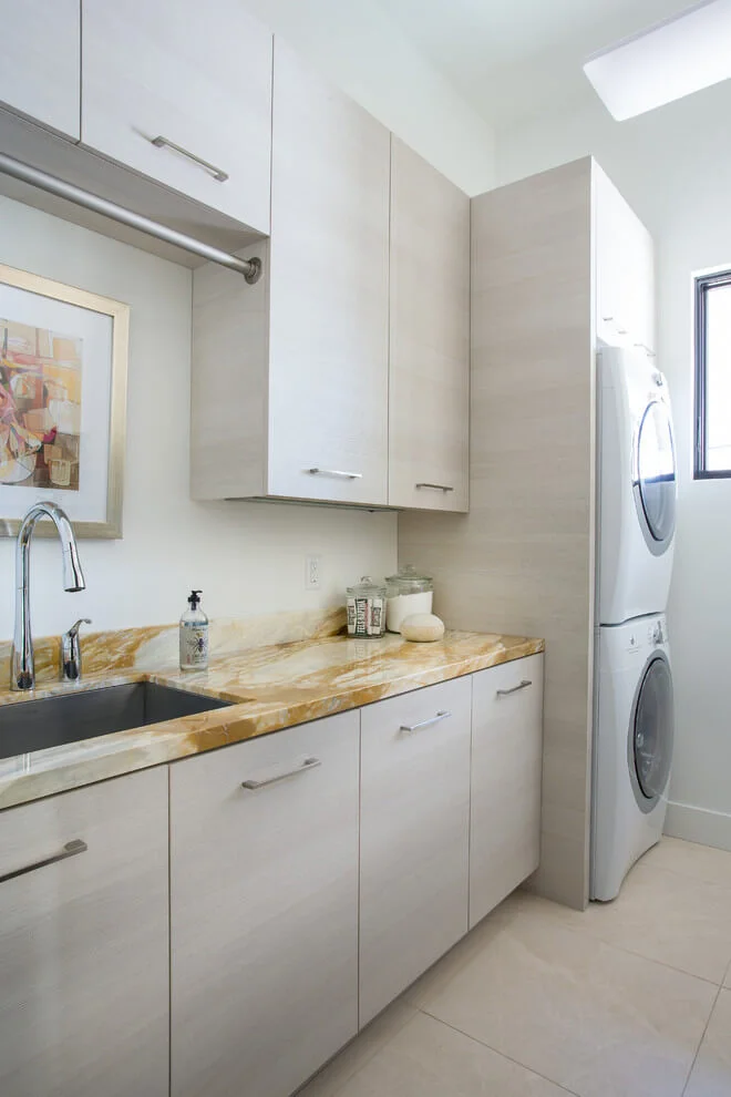 laundry room wooden storage