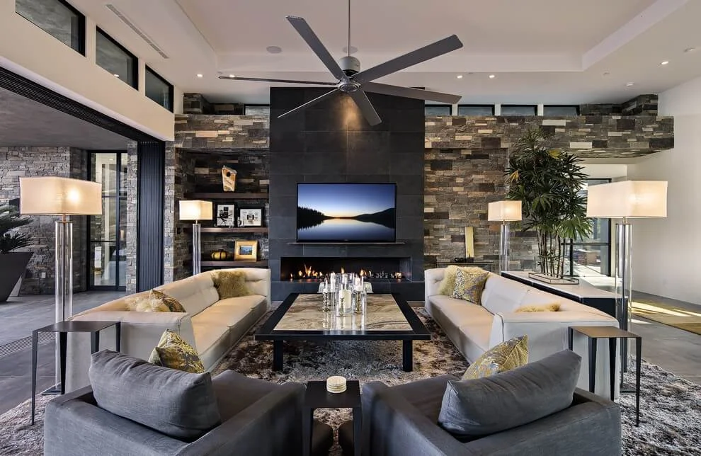 patterned tile wall backsplash