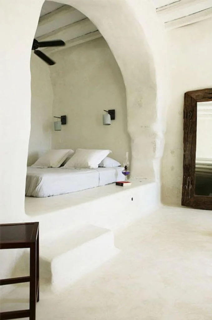 stone archway alcove beds