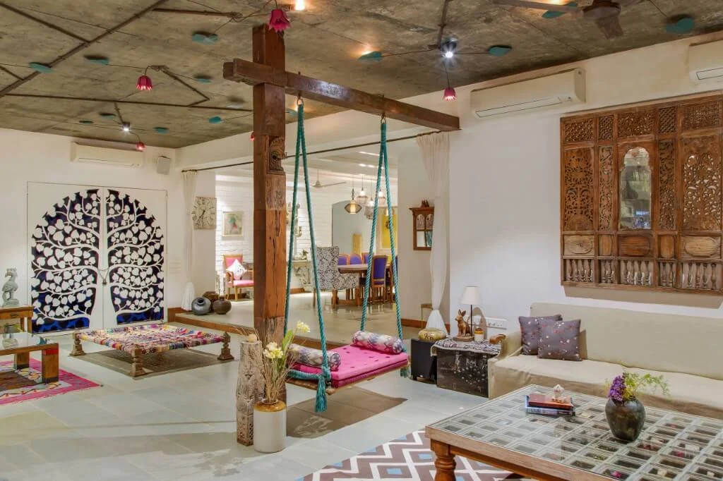 traditional indian eclectic living room