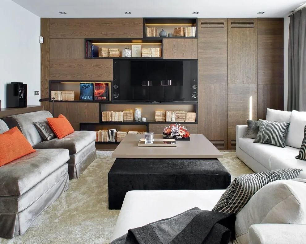 unique shelf wall living room