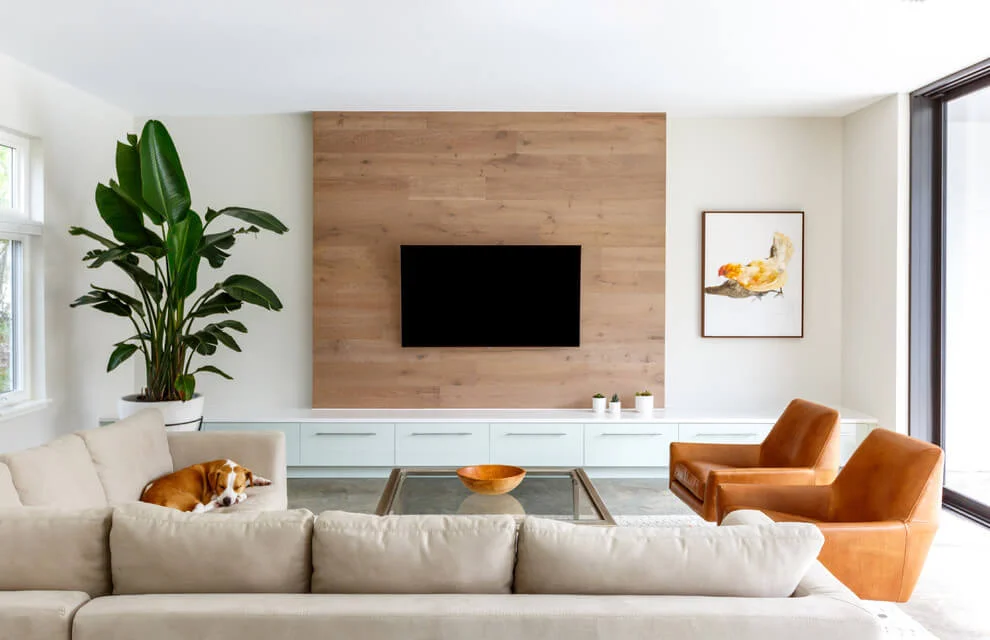 white theme with wood accents