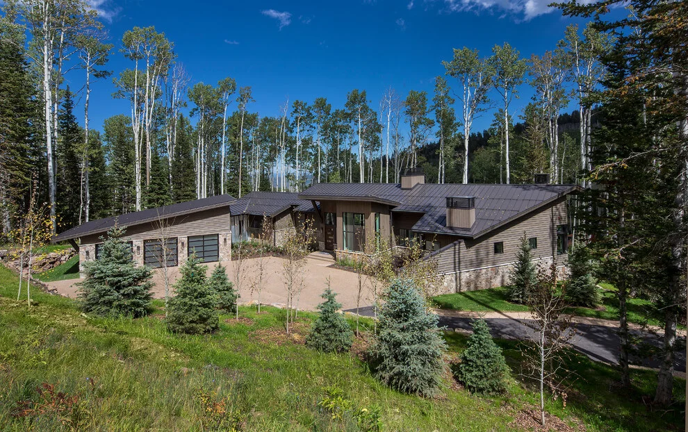 wood and stone exterior design