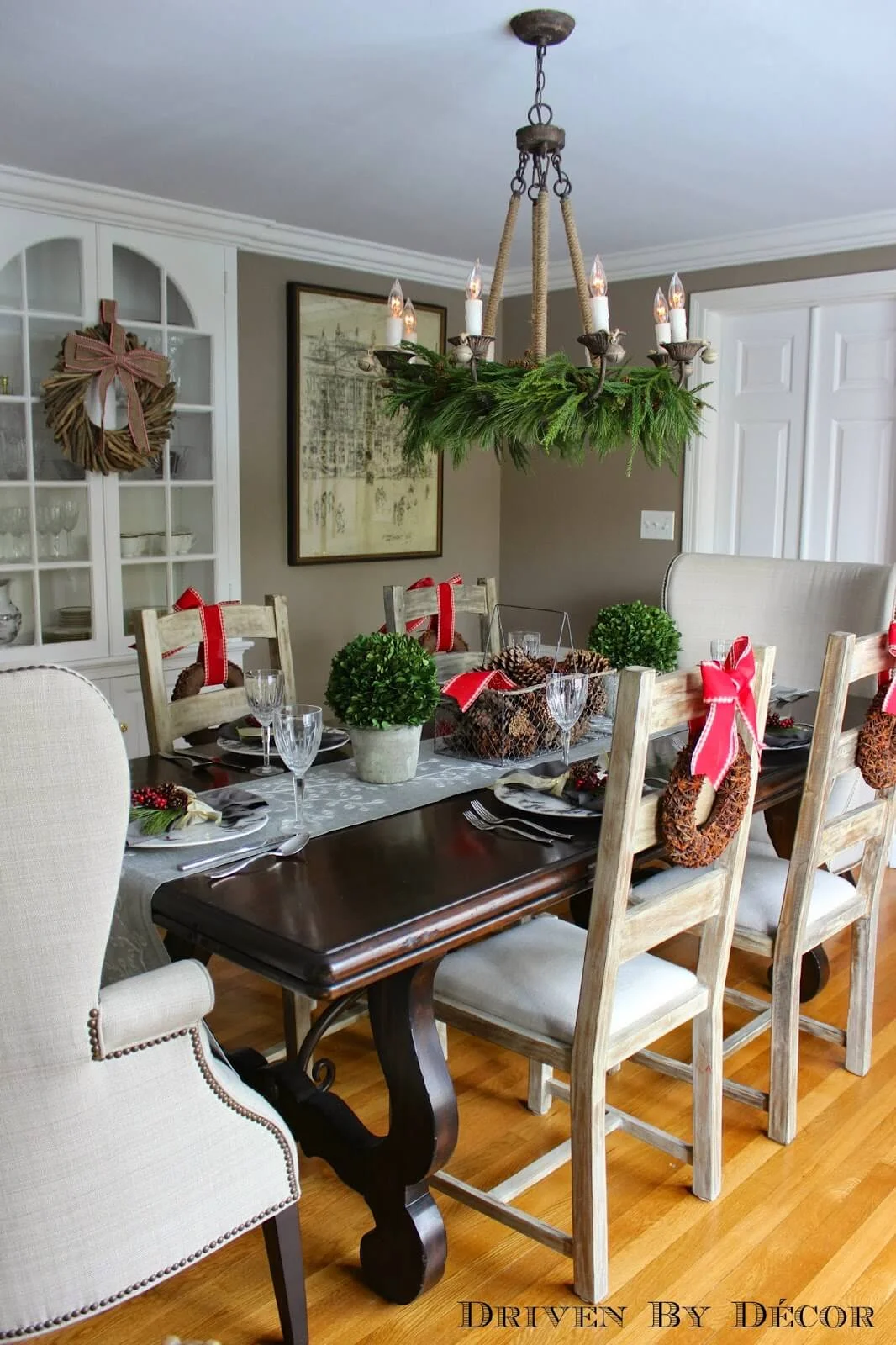 Dining Room Christmas Wreath Decor