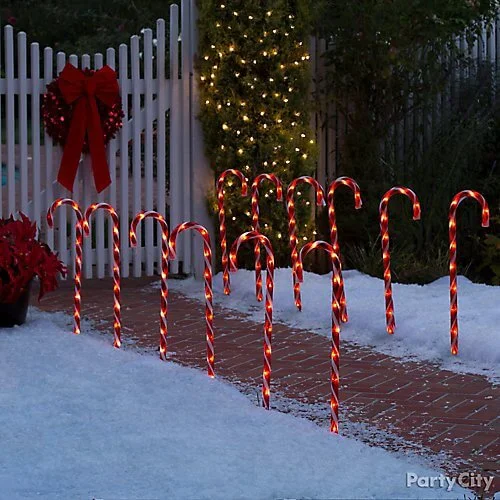 Driveway Candy Cane Lights Decoration