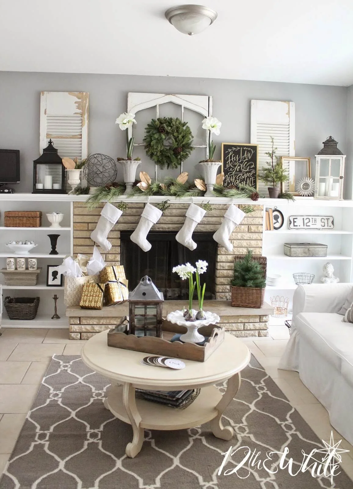 Fireplace Mantel Wreath Decor