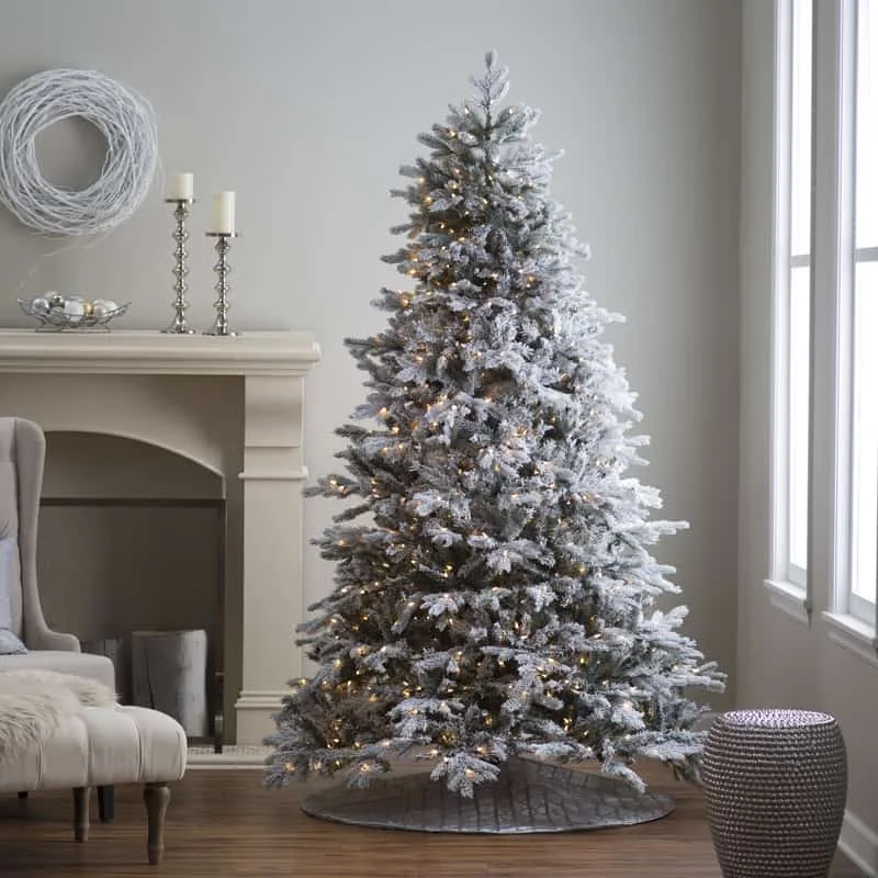 Flocked Living Room Christmas Tree Decor