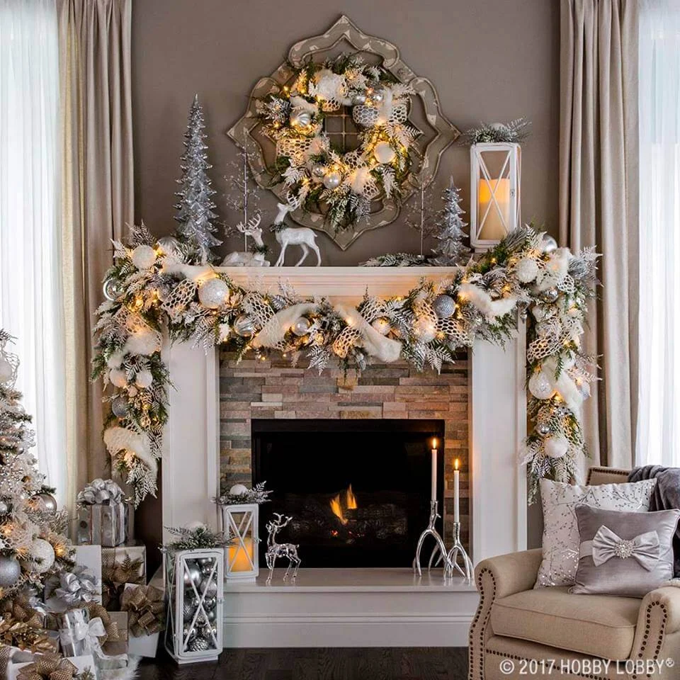Glamorous Grey Fireplace Decoration
