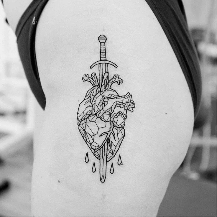 Heart With Sword Tattoo