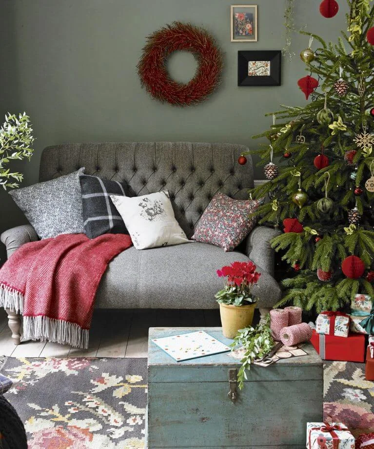 Red And Grey Christmas Decoration