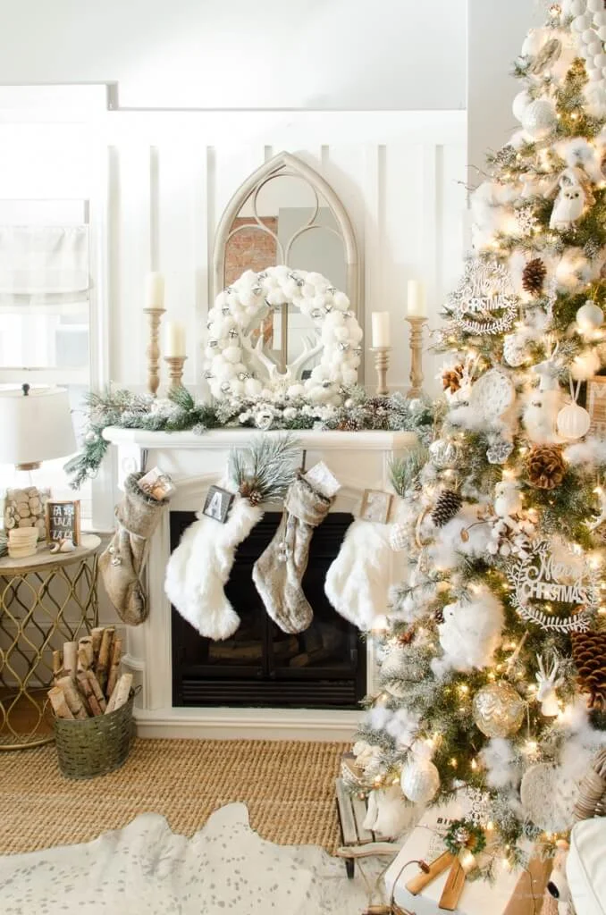 Rustic White Silver Christmas Decoration