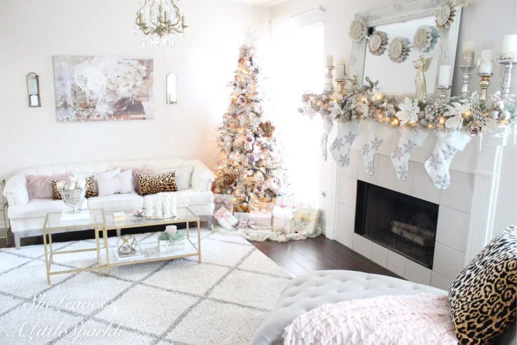 White Silver Fireplace Decor
