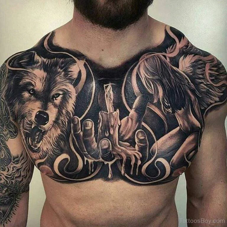 Wolf Chest Tattoo