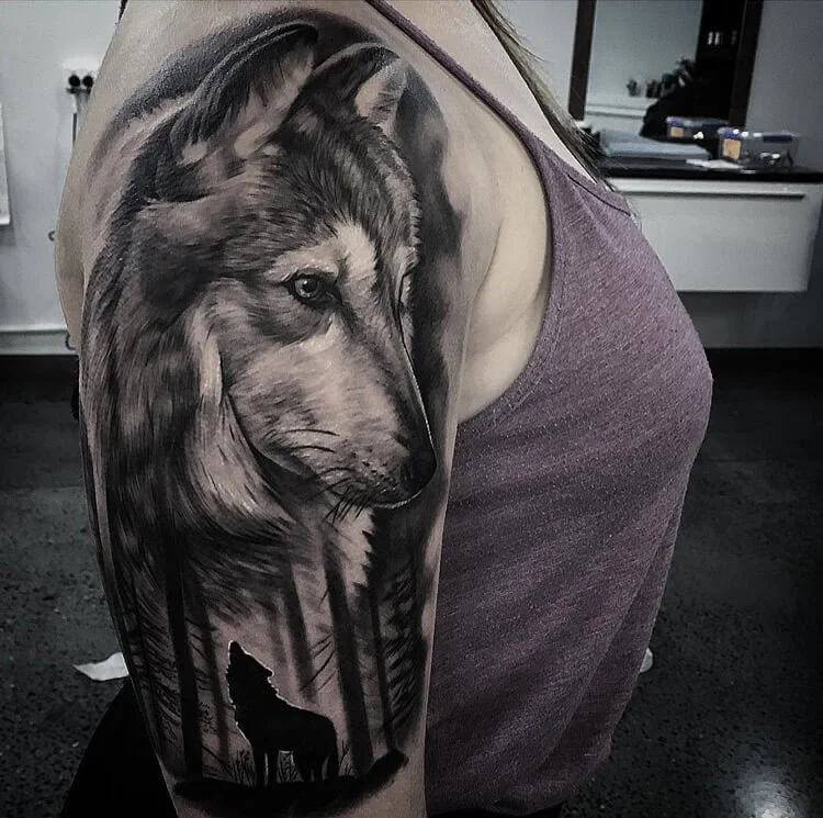 Wolf Shoulder Tattoo