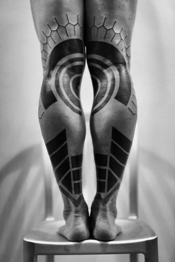 Tribal Leg Tattoo