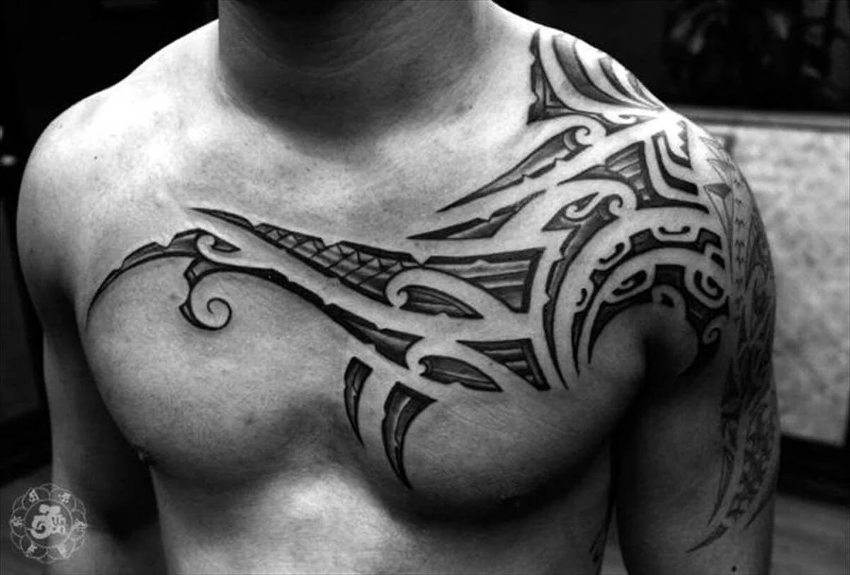 Tribal Chest Tattoo