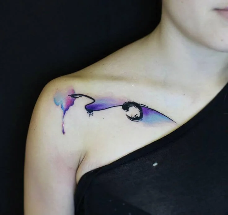 Wave Watercolor Tattoo