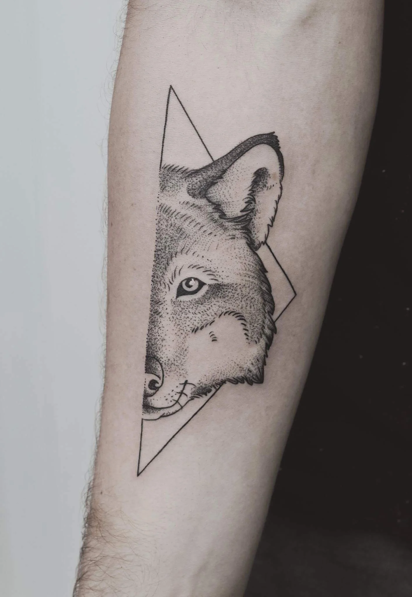 Half Wolf Tattoo