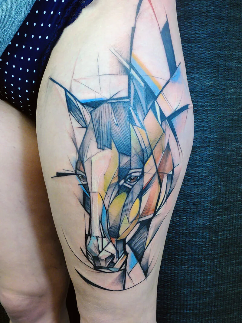Geometric Watercolor Tattoo
