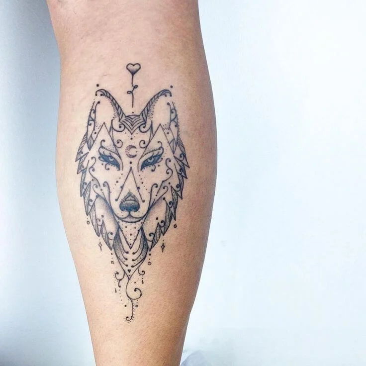 Feminine Wolf Tattoo