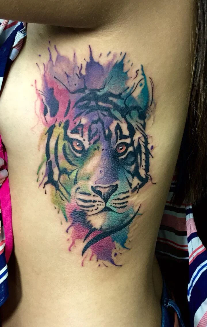 Tiger Watercolor Tattoo
