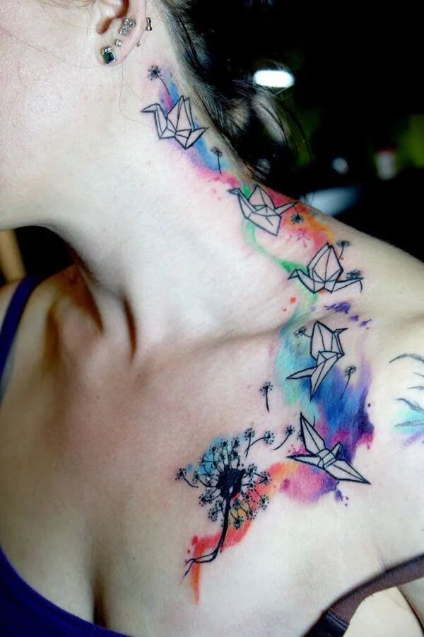 Watercolor Dandelion Tattoo