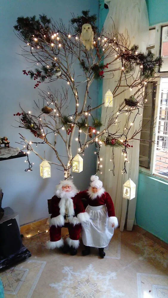 Alternative Christmas Tree Santa Decor