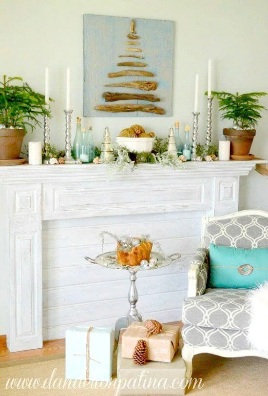 Beach Colors Fireplace Mantel Decor