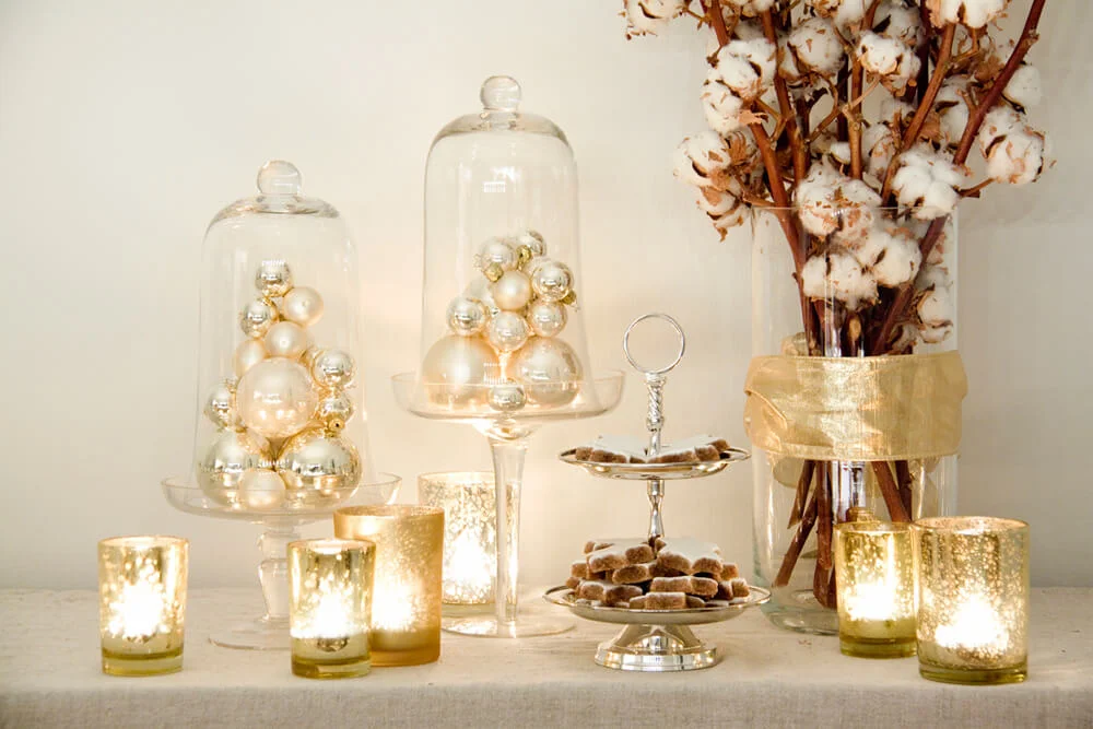 Christmas Table Festive Gold Decorations