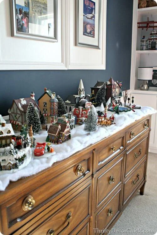 Christmas Village Modern Cupboard Decor