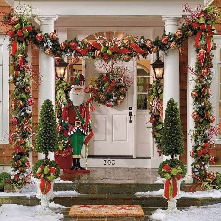 Fancy Front Porch Christmas Decor