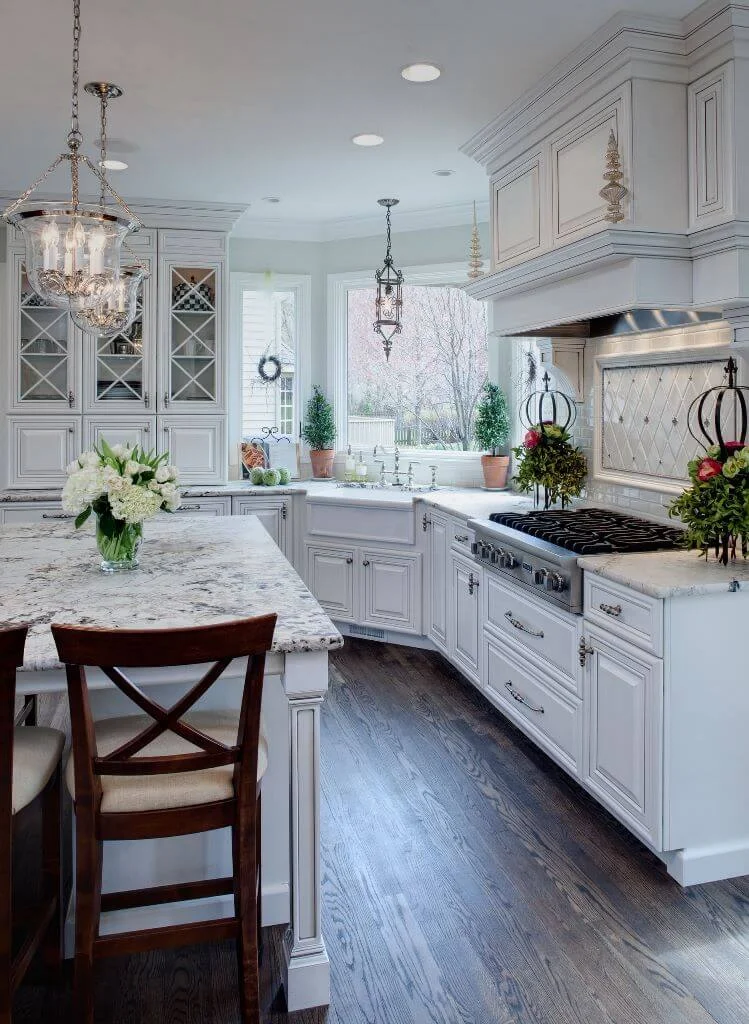 Fresh White Open Kitchen Design