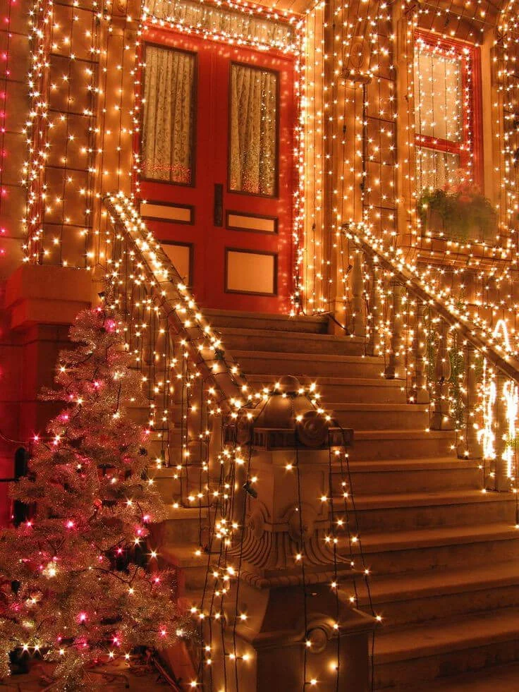 Front Door Christmas Lights Decor