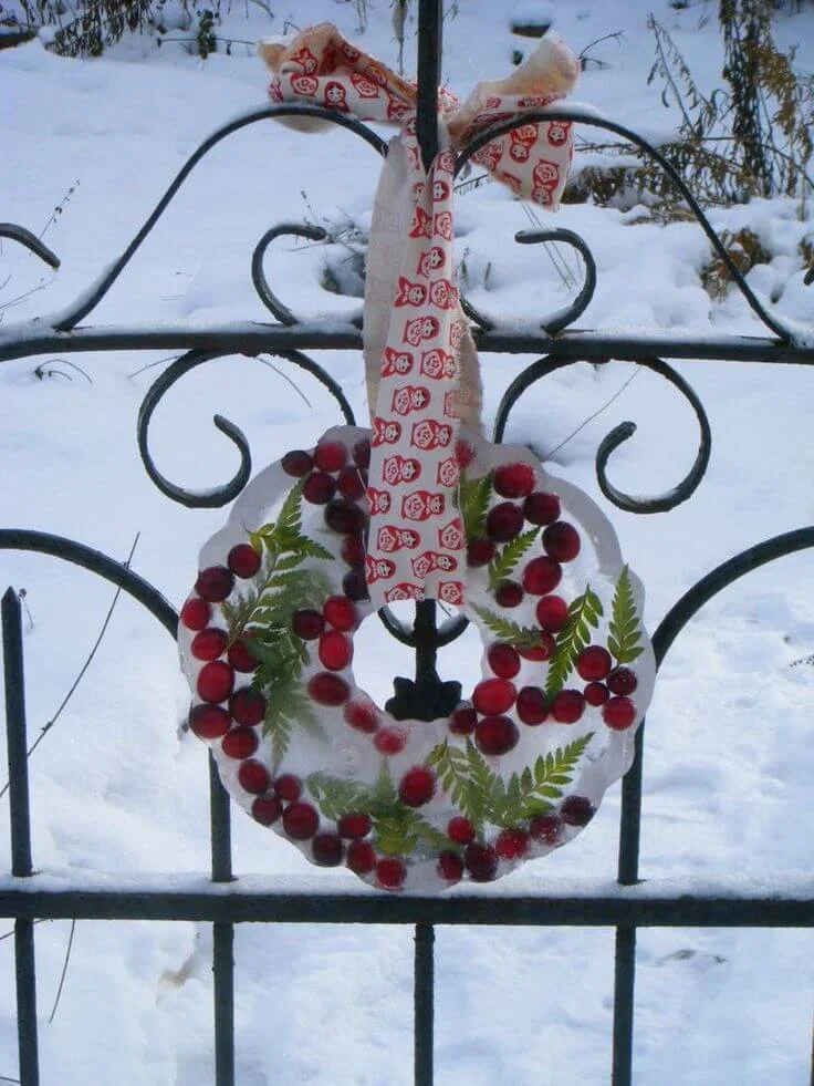 Frozen Wreath Front Door Decor