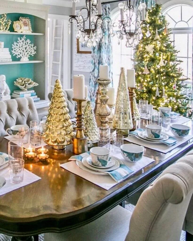 Gold Silver Christmas Centerpieces