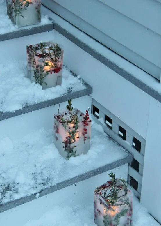 Ice Lanterns Staircase Christmas Decoration