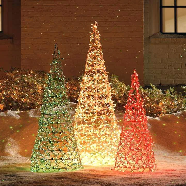 Outdoor Lights Gold Christmas Decor