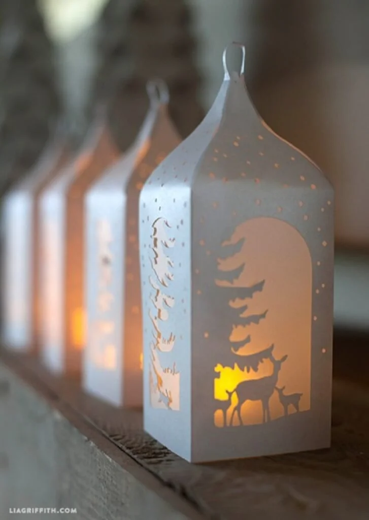 Porch Railing Paper Lanterns Decor